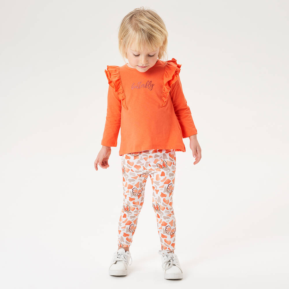 Baby girl sale orange leggings