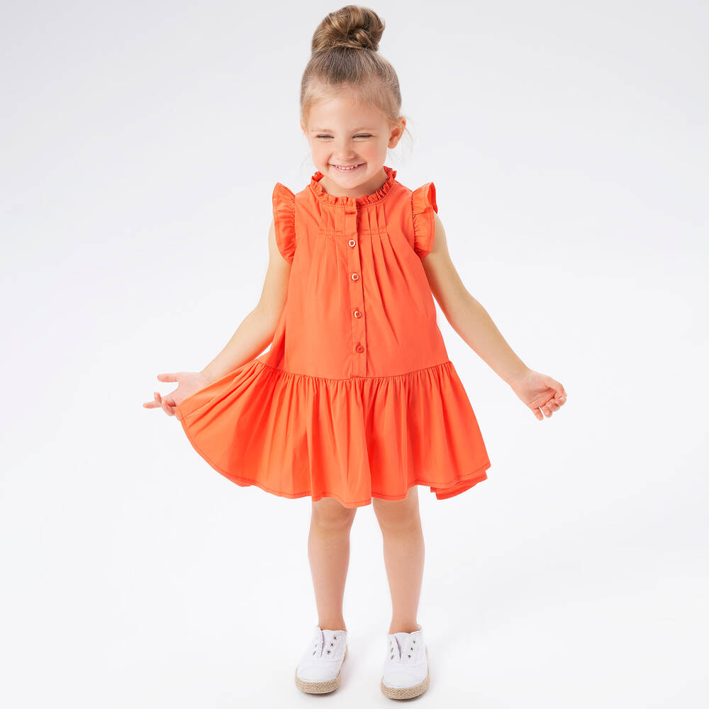 Orange dress for baby girl new arrivals
