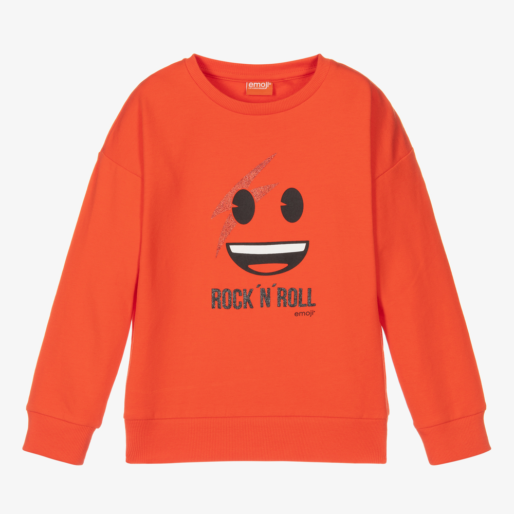 iDO Junior - Girls Orange Emoji Sweatshirt | Childrensalon