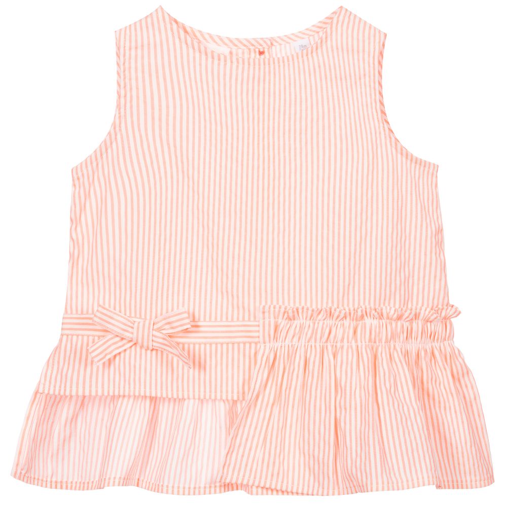 iDO Baby - Girls Orange Striped Blouse | Childrensalon