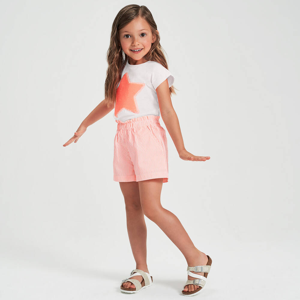 iDO Baby-Girls Orange Striped Shorts | Childrensalon Outlet