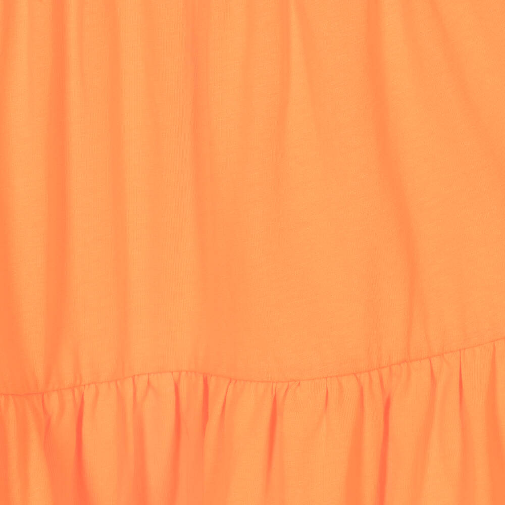 iDO Junior-فستان قطن بطبقات لون برتقالي | Childrensalon Outlet