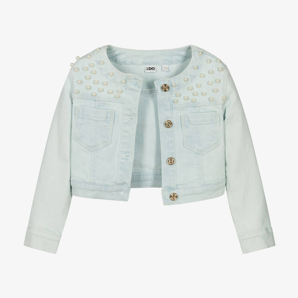 iDO Junior-Girls Pale Blue Denim Jacket | Childrensalon Outlet
