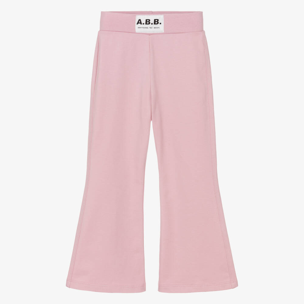 iDO-Girls Pale Pink Cotton Jersey Joggers | Childrensalon Outlet