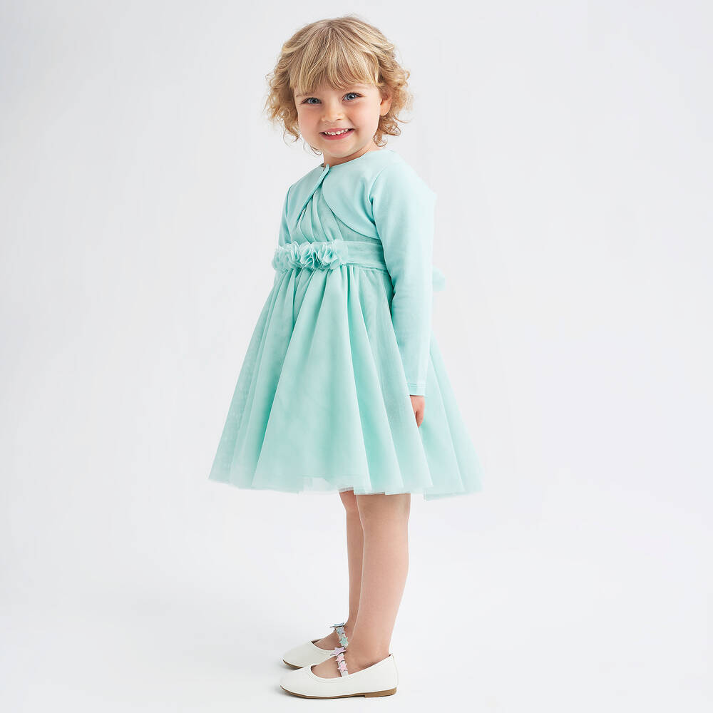 iDO Baby-Girls Pastel Green Tulle Dress | Childrensalon Outlet