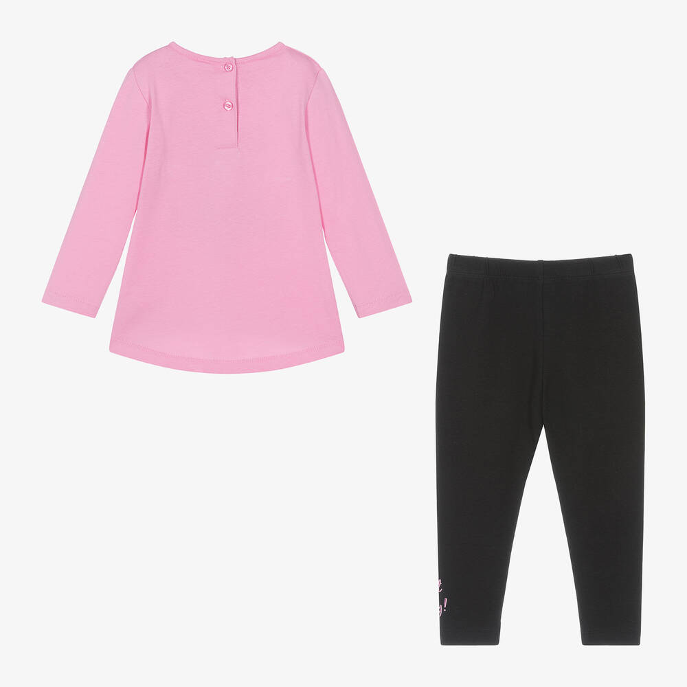 iDO Малыши-Girls Pink & Black Butterfly Leggings Set | Childrensalon Outlet