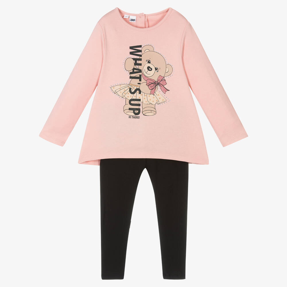 iDO Baby-Girls Pink & Black Leggings Set | Childrensalon Outlet