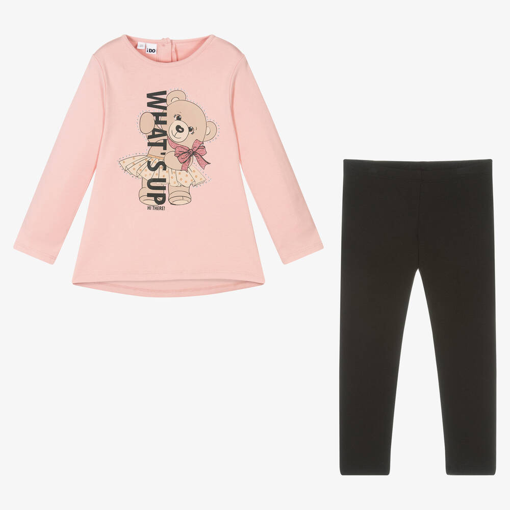 iDO Малыши-Розовый топ и черные легинсы для девочек | Childrensalon Outlet
