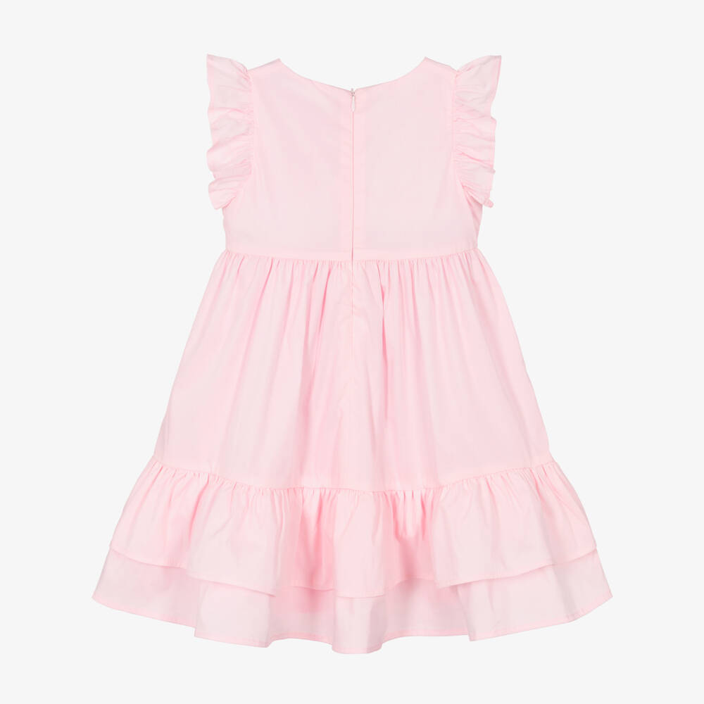iDO-Girls Pink Bow Dress with Ruffles | Childrensalon Outlet