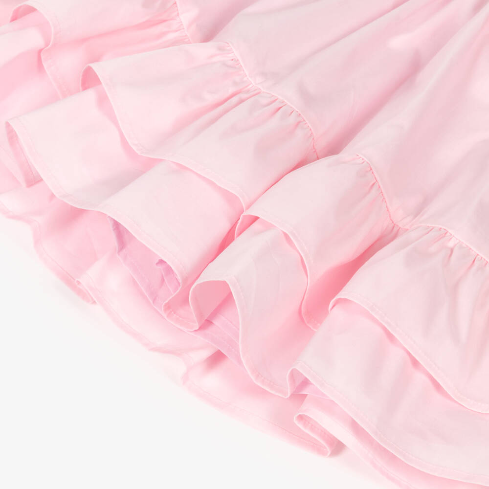 iDO-Girls Pink Bow Dress with Ruffles | Childrensalon Outlet
