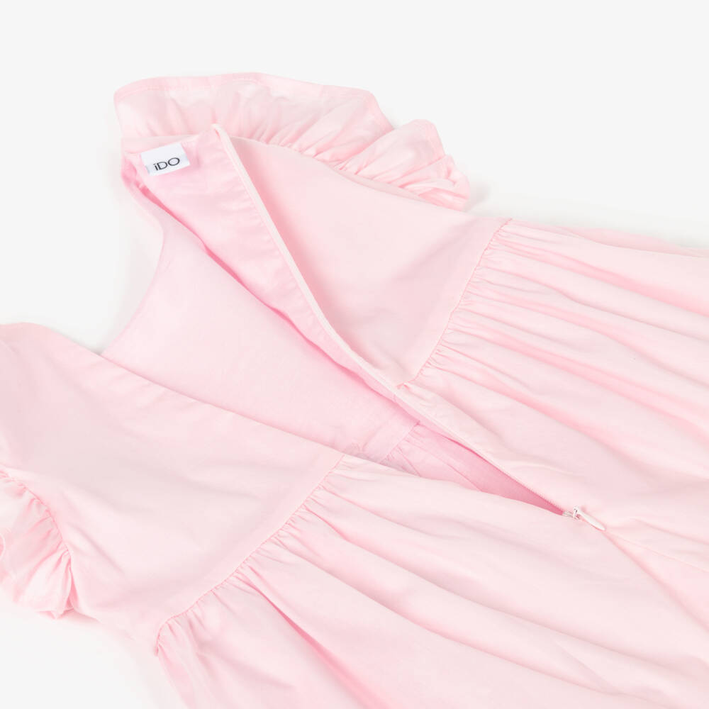 iDO-Girls Pink Bow Dress with Ruffles | Childrensalon Outlet