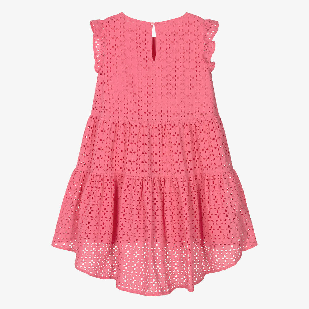 iDO Junior-فستان قطن برودوري لون زهري | Childrensalon Outlet