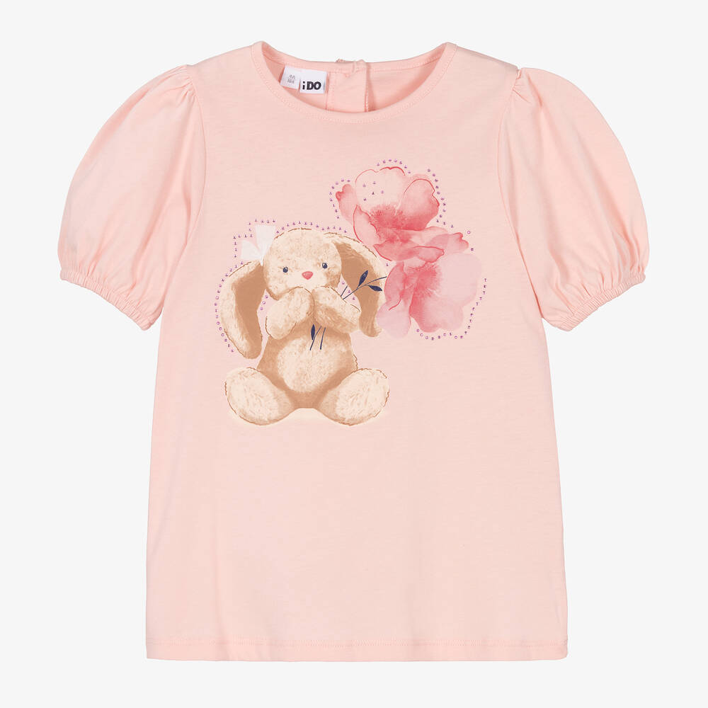 iDO Baby-Girls Pink Bunny Cotton T-Shirt | Childrensalon Outlet