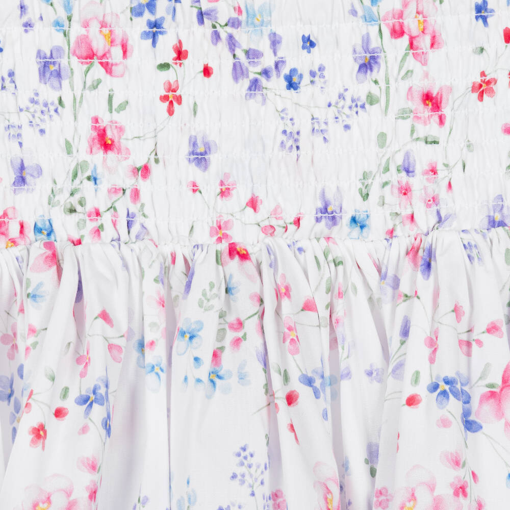 iDO-Girls Pink Cotton Butterfly & Floral Skirt Set | Childrensalon Outlet