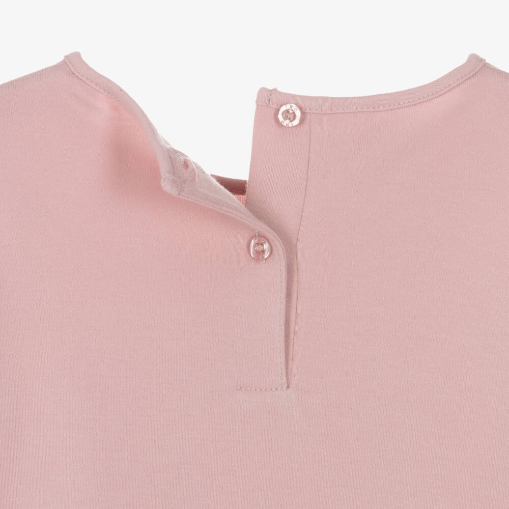 iDO-Girls Pink Cotton Diamanté Heart Top | Childrensalon Outlet