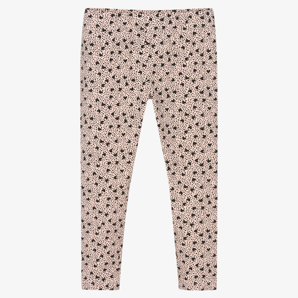 iDO Baby-Girls Pink Cotton Heart Leggings | Childrensalon Outlet