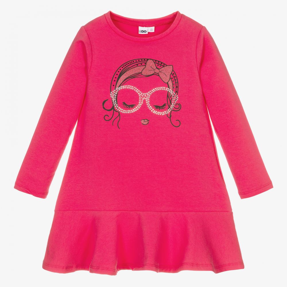 iDO Baby - Розовое платье из хлопкового джерси для девочек | Childrensalon