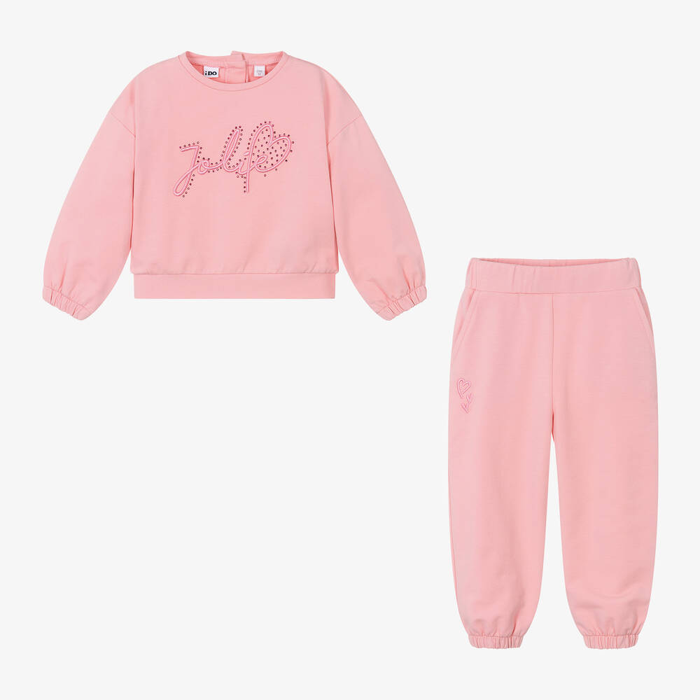 iDO Baby-Girls Pink Cotton Jolie Tracksuit | Childrensalon Outlet