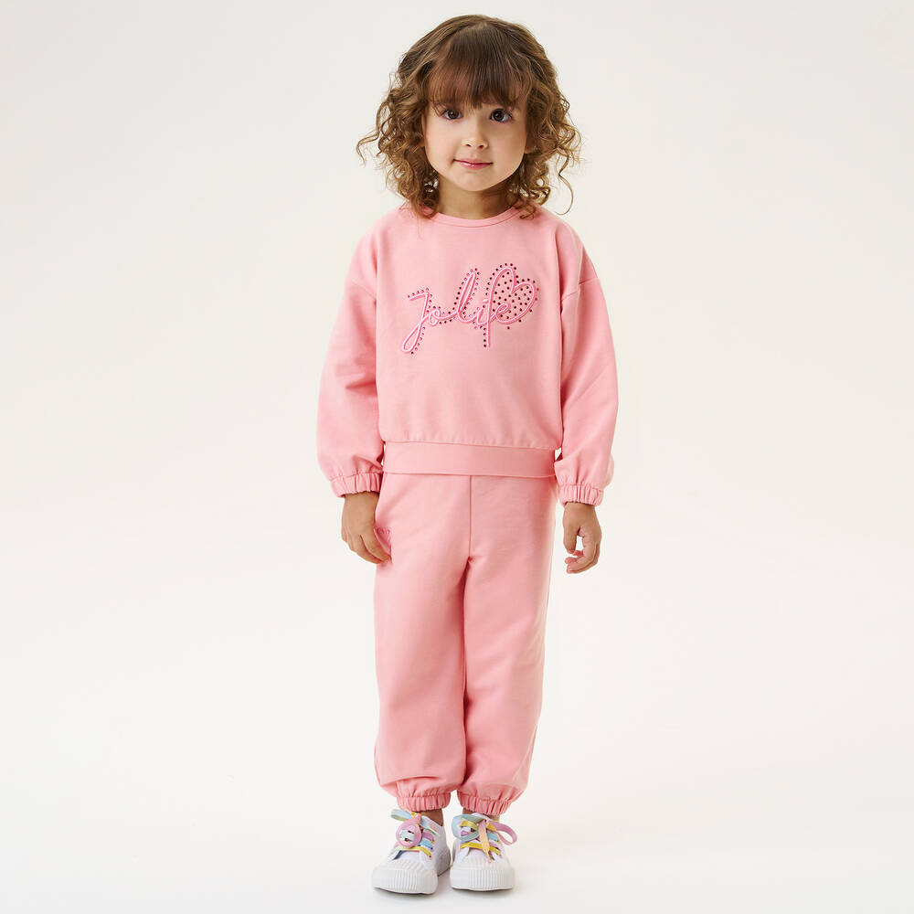 iDO Baby-Girls Pink Cotton Jolie Tracksuit | Childrensalon Outlet