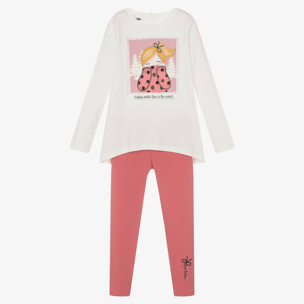 iDO Baby-Girls Pink Cotton Leggings Set | Childrensalon Outlet