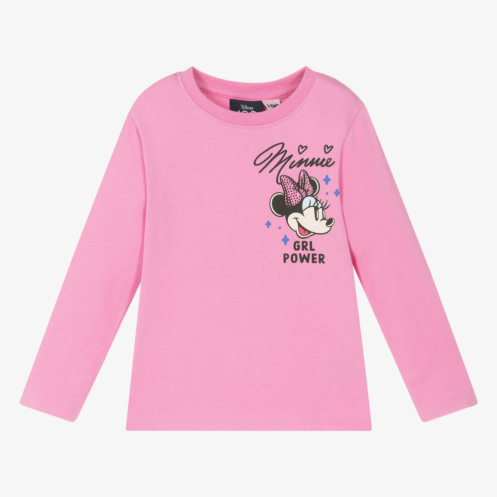 iDO Baby - Girls Pink Cotton Minnie Mouse Top  | Childrensalon