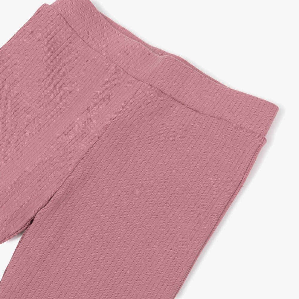 iDO-Girls Pink Cotton Ribbed Flared Trousers | Childrensalon Outlet