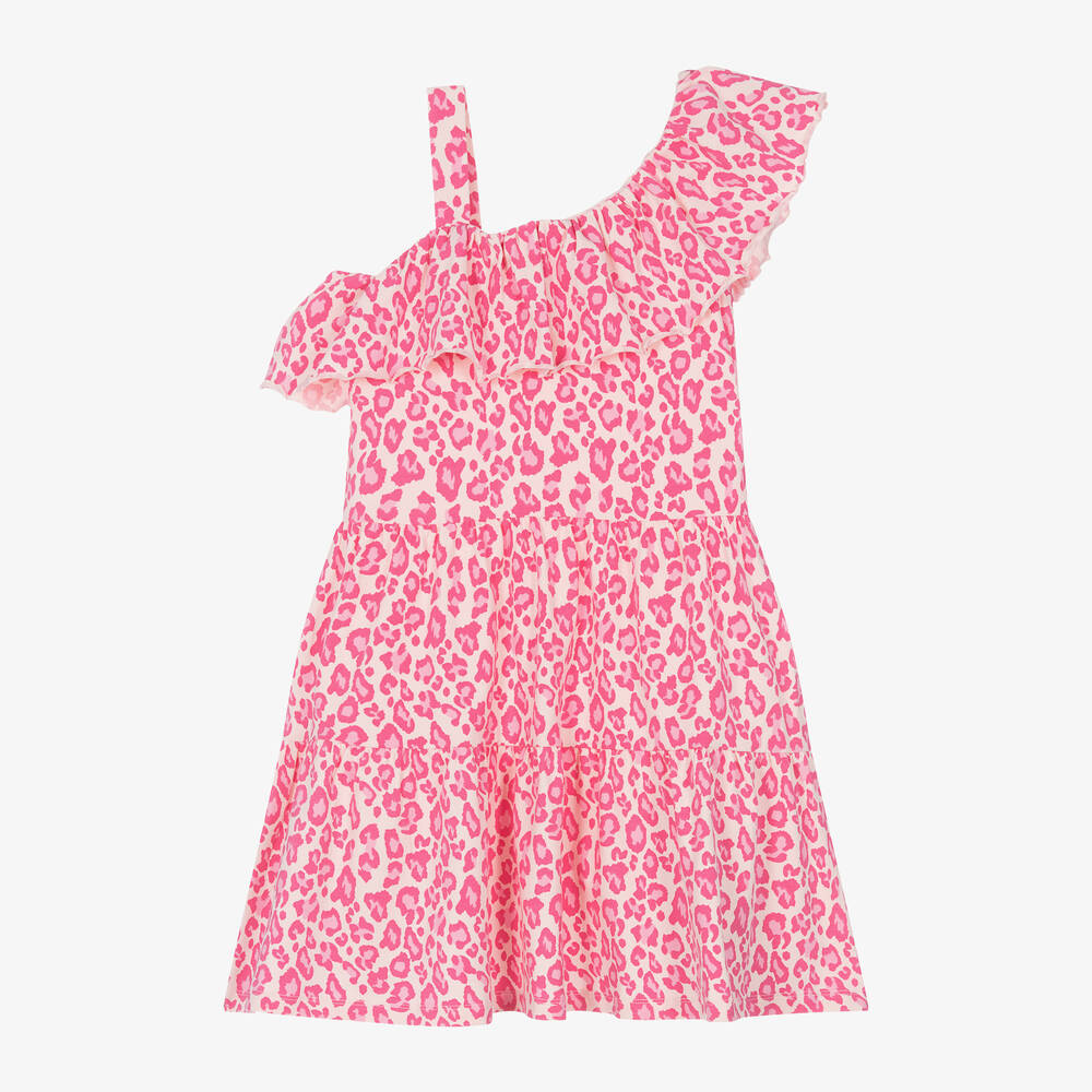 iDO Junior-Girls Pink Cotton Ruffle Dress | Childrensalon Outlet