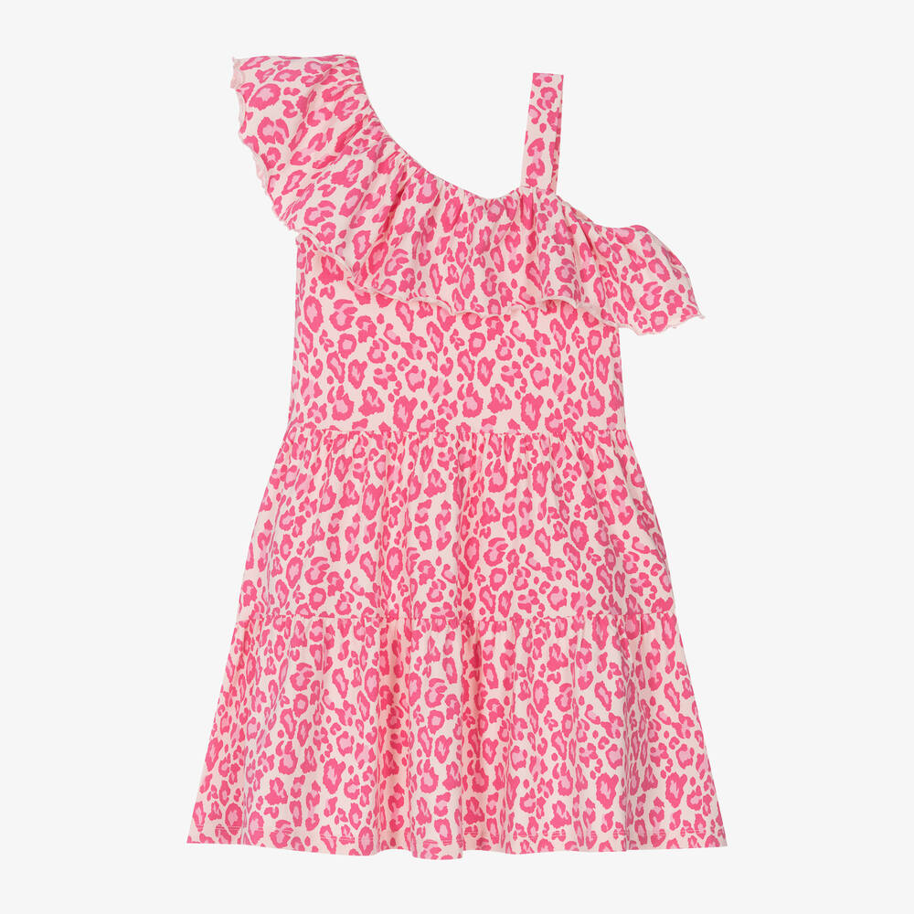 iDO Junior-Girls Pink Cotton Ruffle Dress | Childrensalon Outlet