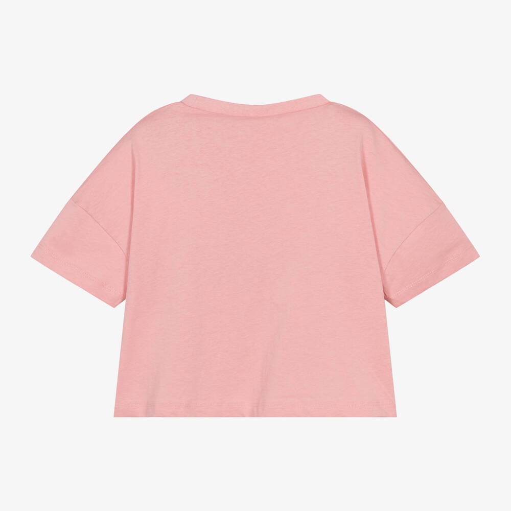 iDO Junior-Girls Pink Cotton Slogan T-Shirt | Childrensalon Outlet