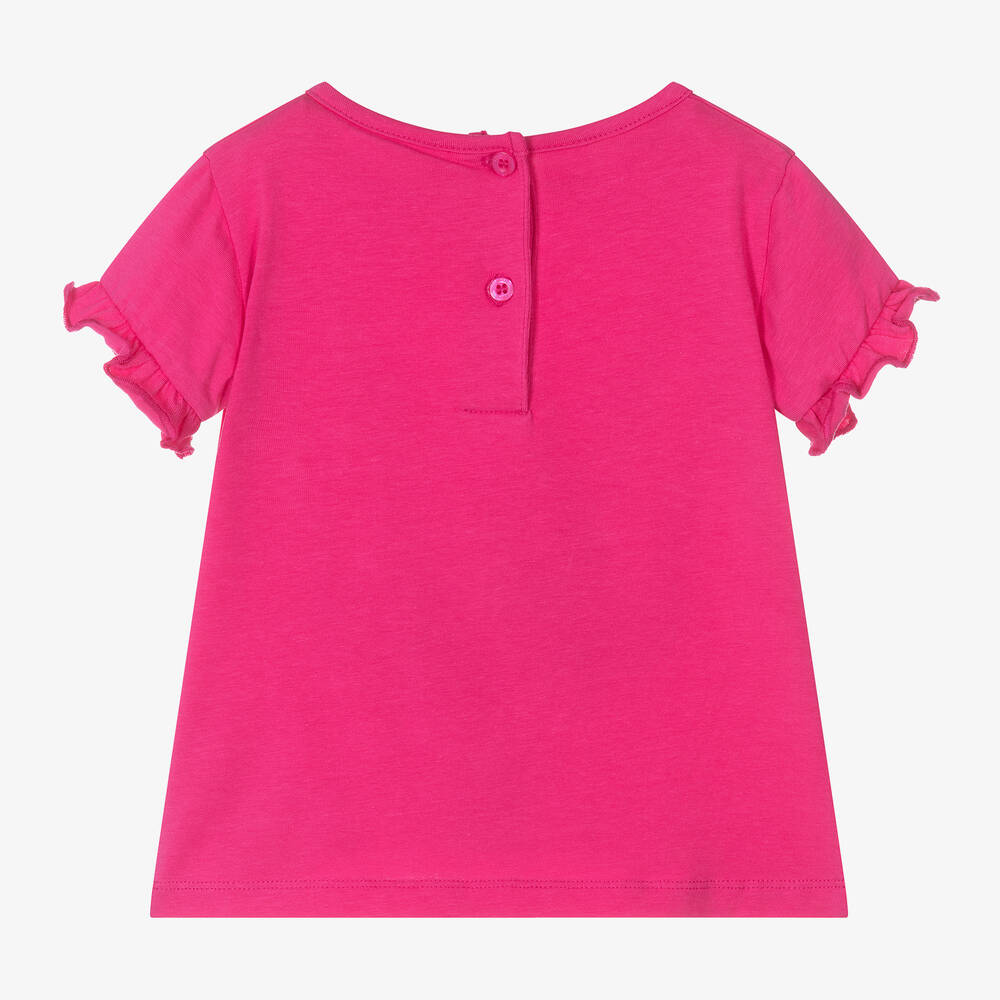 iDO Baby-Girls Pink Cotton T-Shirt | Childrensalon Outlet