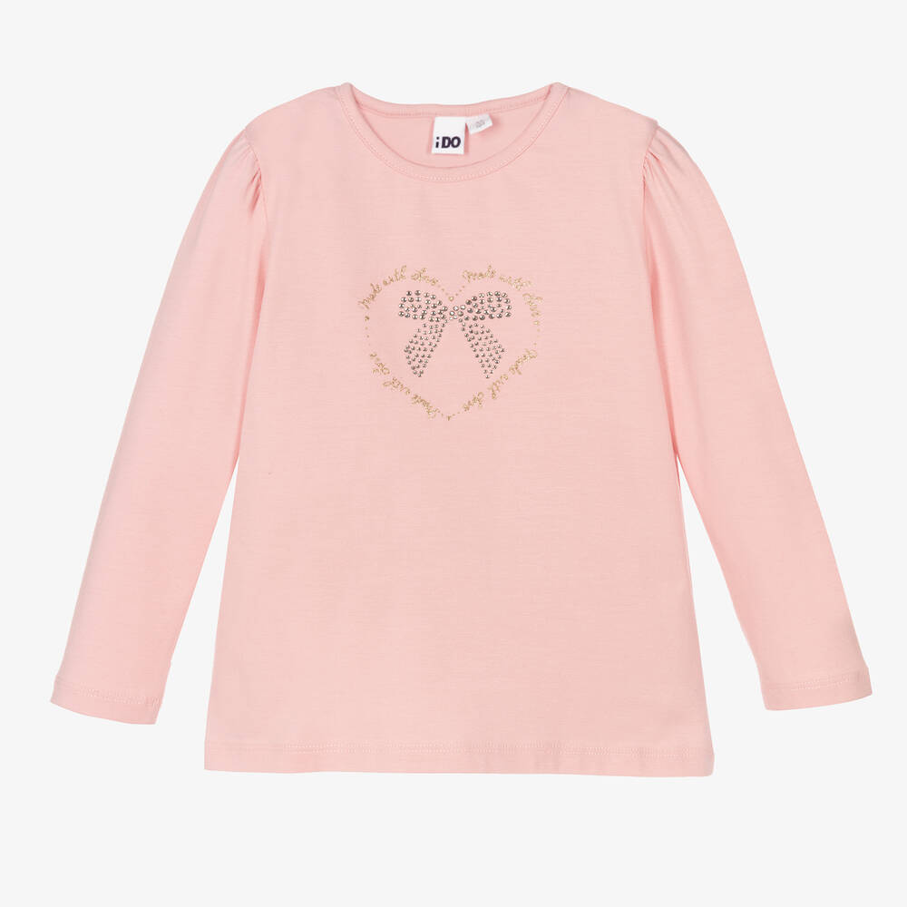 iDO Baby - Girls Pink Cotton Top | Childrensalon