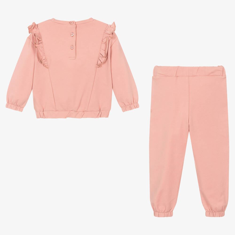 iDO Baby-Girls Pink Cotton Tracksuit | Childrensalon Outlet