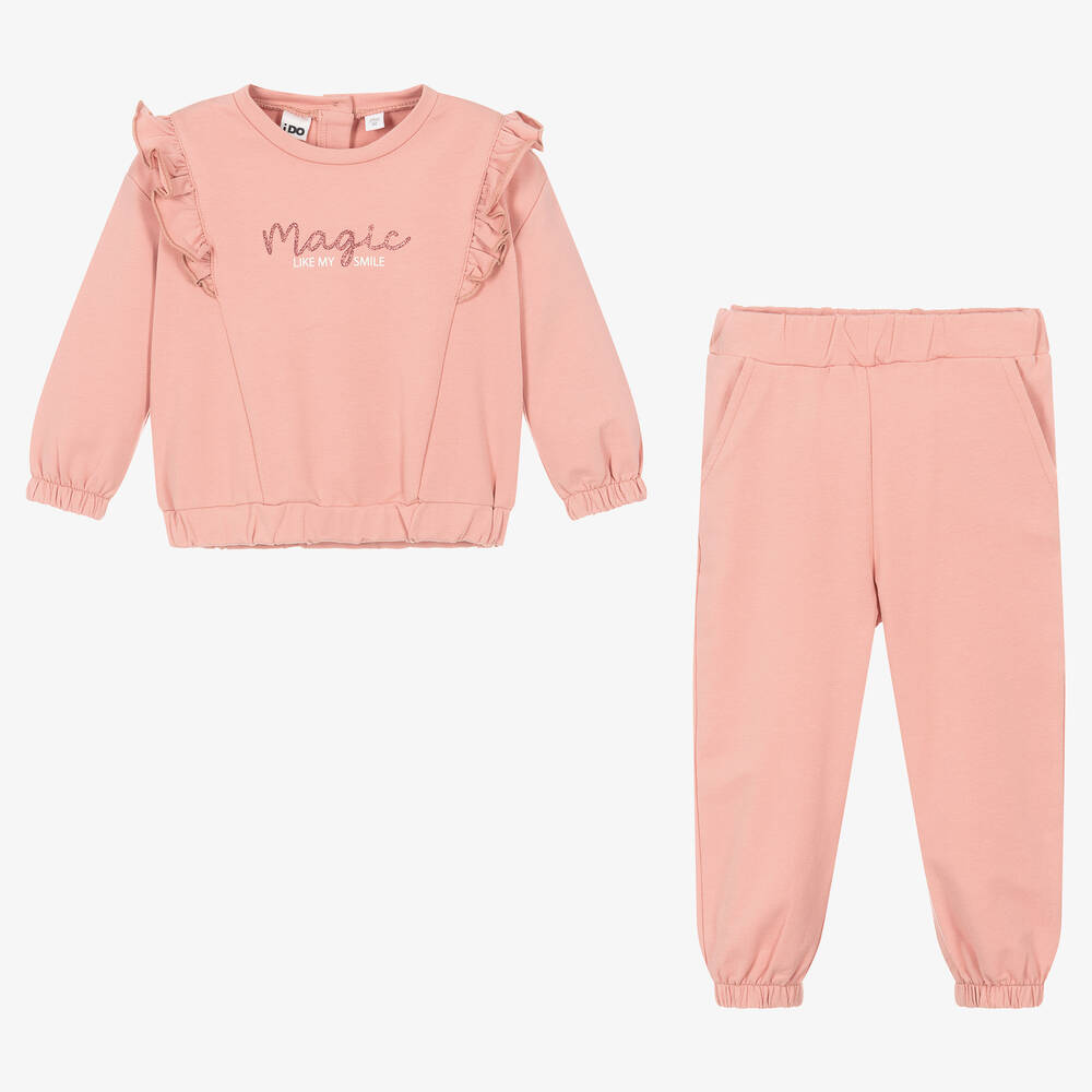 iDO Baby-Girls Pink Cotton Tracksuit | Childrensalon Outlet
