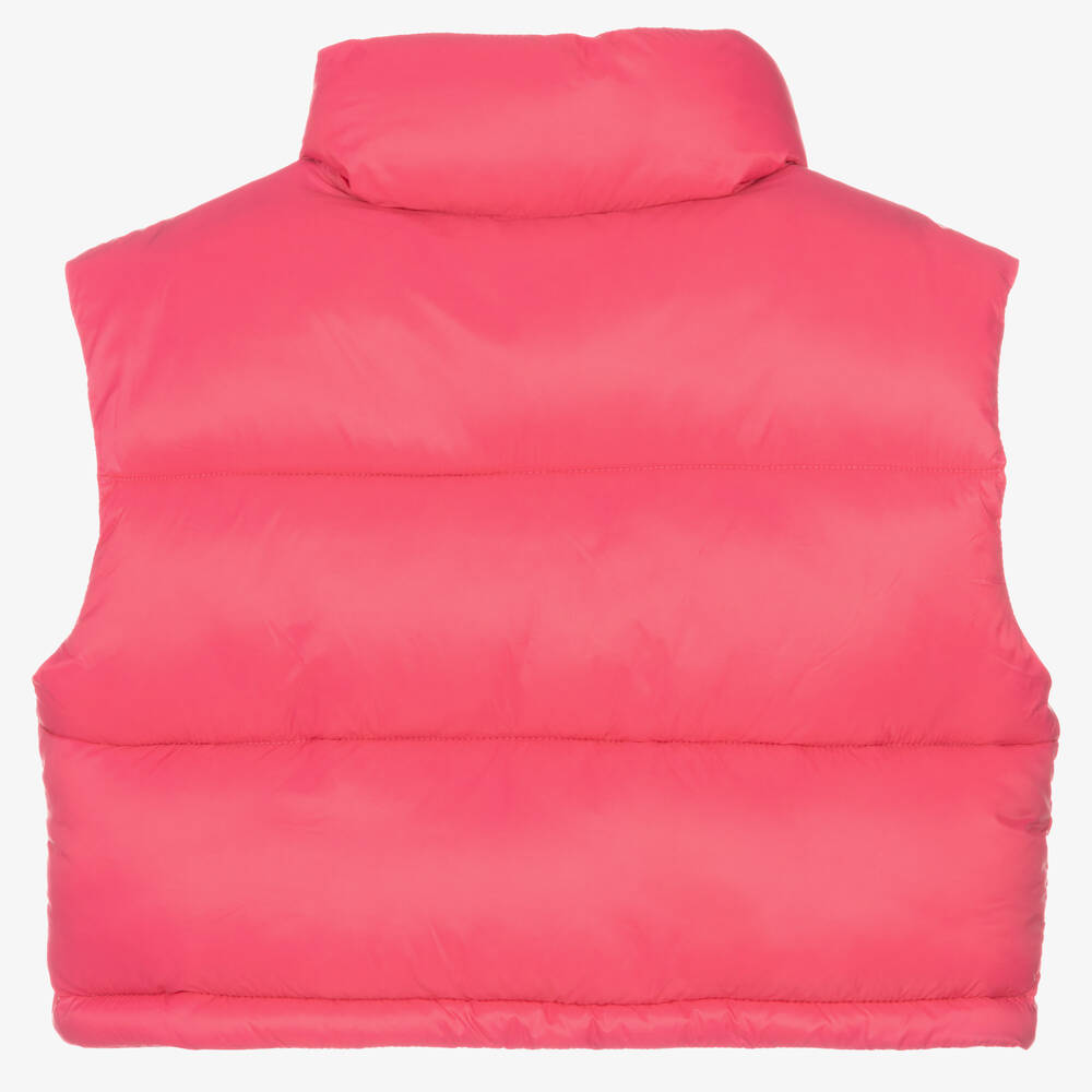 iDO Junior-Girls Pink Cropped Gilet | Childrensalon Outlet