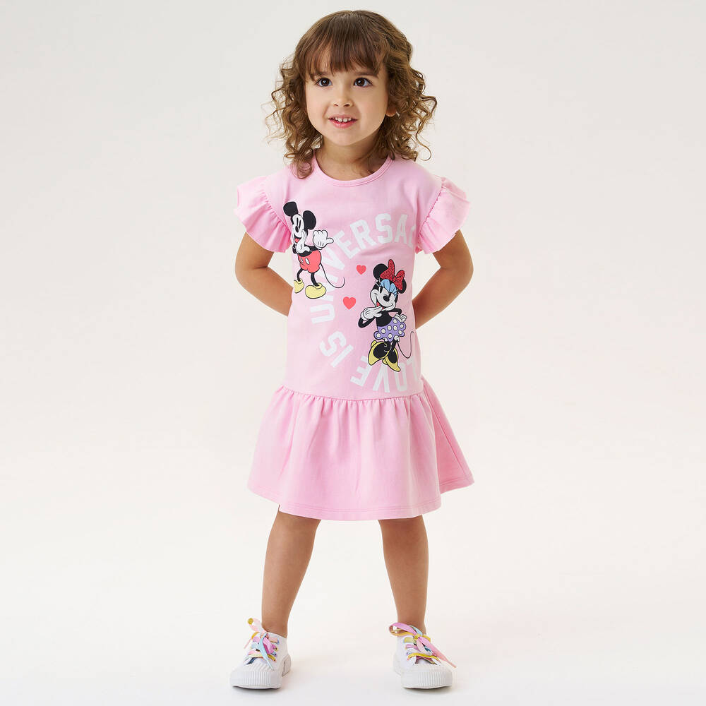iDO Baby-Girls Pink Disney Cotton Dress | Childrensalon Outlet