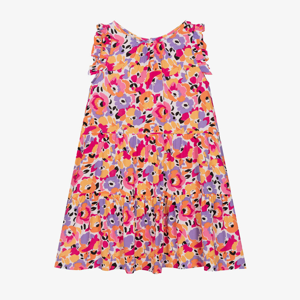 iDO Junior - Rosa geblümtes Viskosekleid | Childrensalon