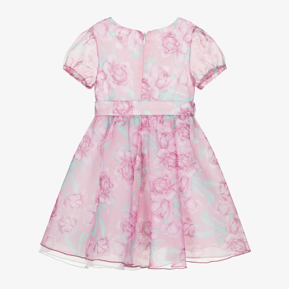 iDO Малыши-Girls Pink Floral Organza Dress | Childrensalon Outlet