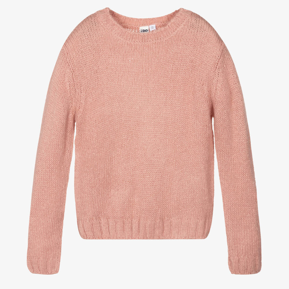 iDO Junior - Girls Pink Knitted Sweater | Childrensalon