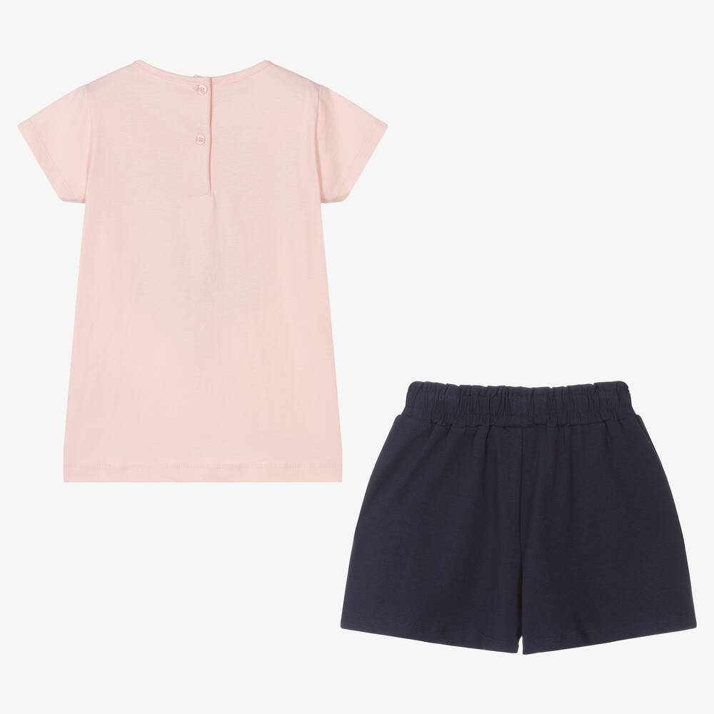 iDO Малыши-Розовая футболка и синие шорты из хлопка | Childrensalon Outlet