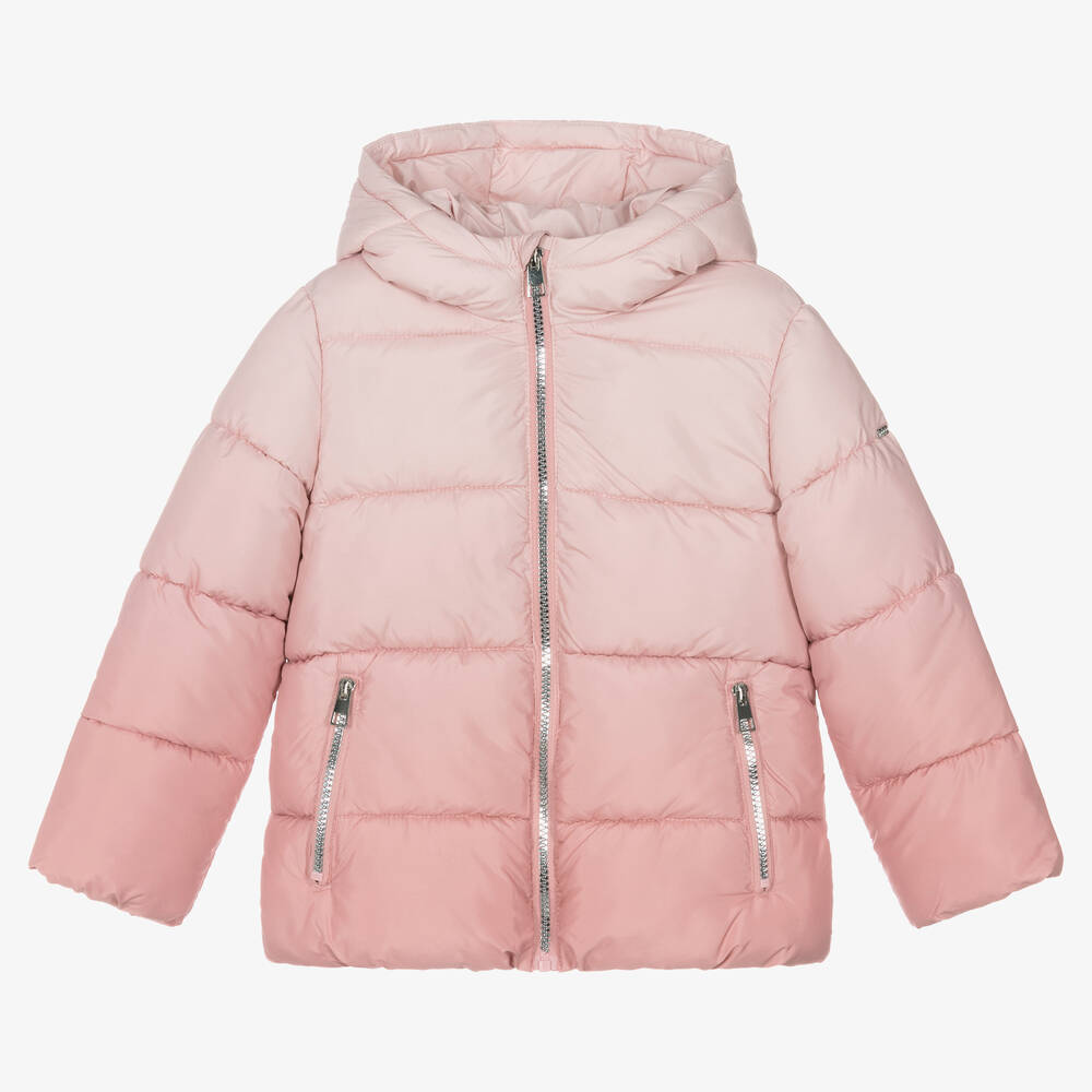 iDO Baby - Girls Pink Ombré Puffer Jacket | Childrensalon