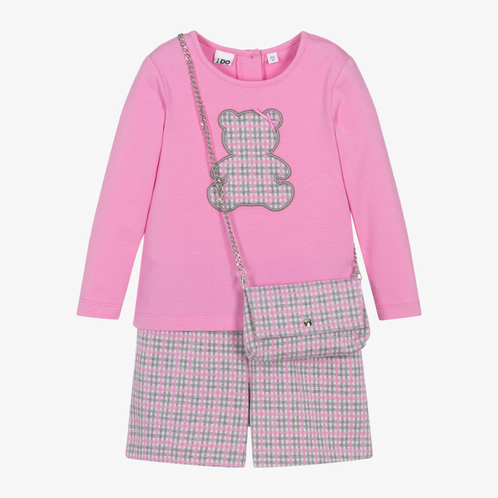 iDO Baby-Girls Pink Plaid Shorts Ensemble | Childrensalon Outlet