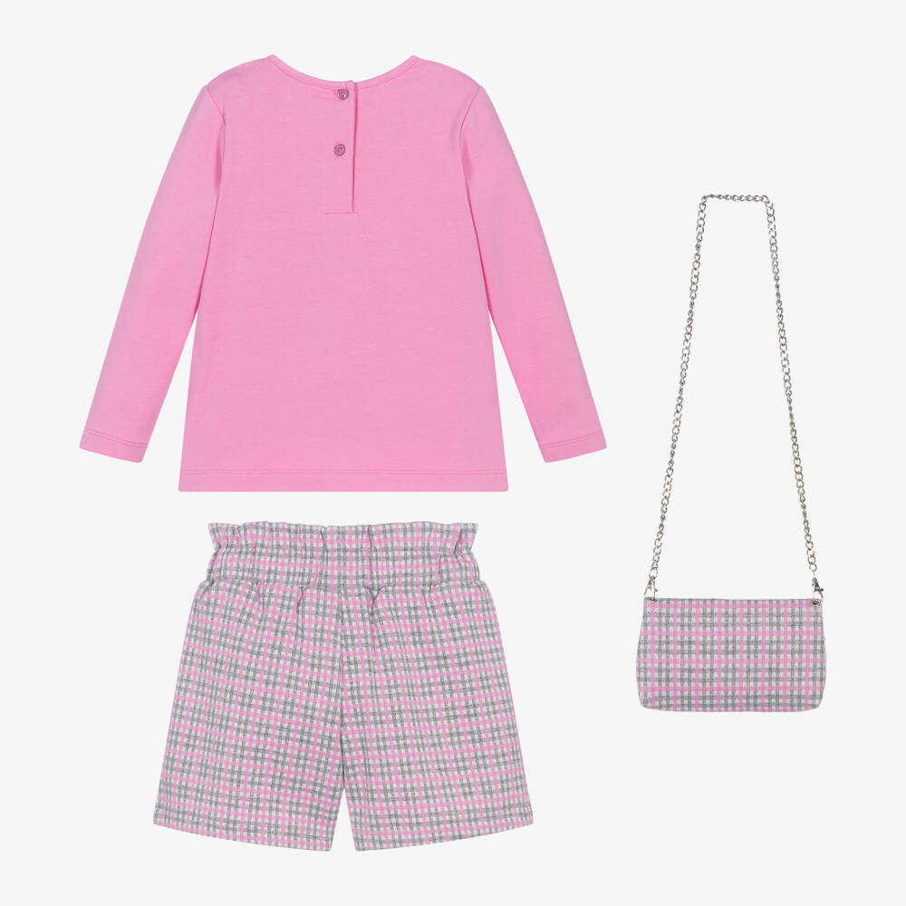 iDO Baby-Girls Pink Plaid Shorts Ensemble | Childrensalon Outlet