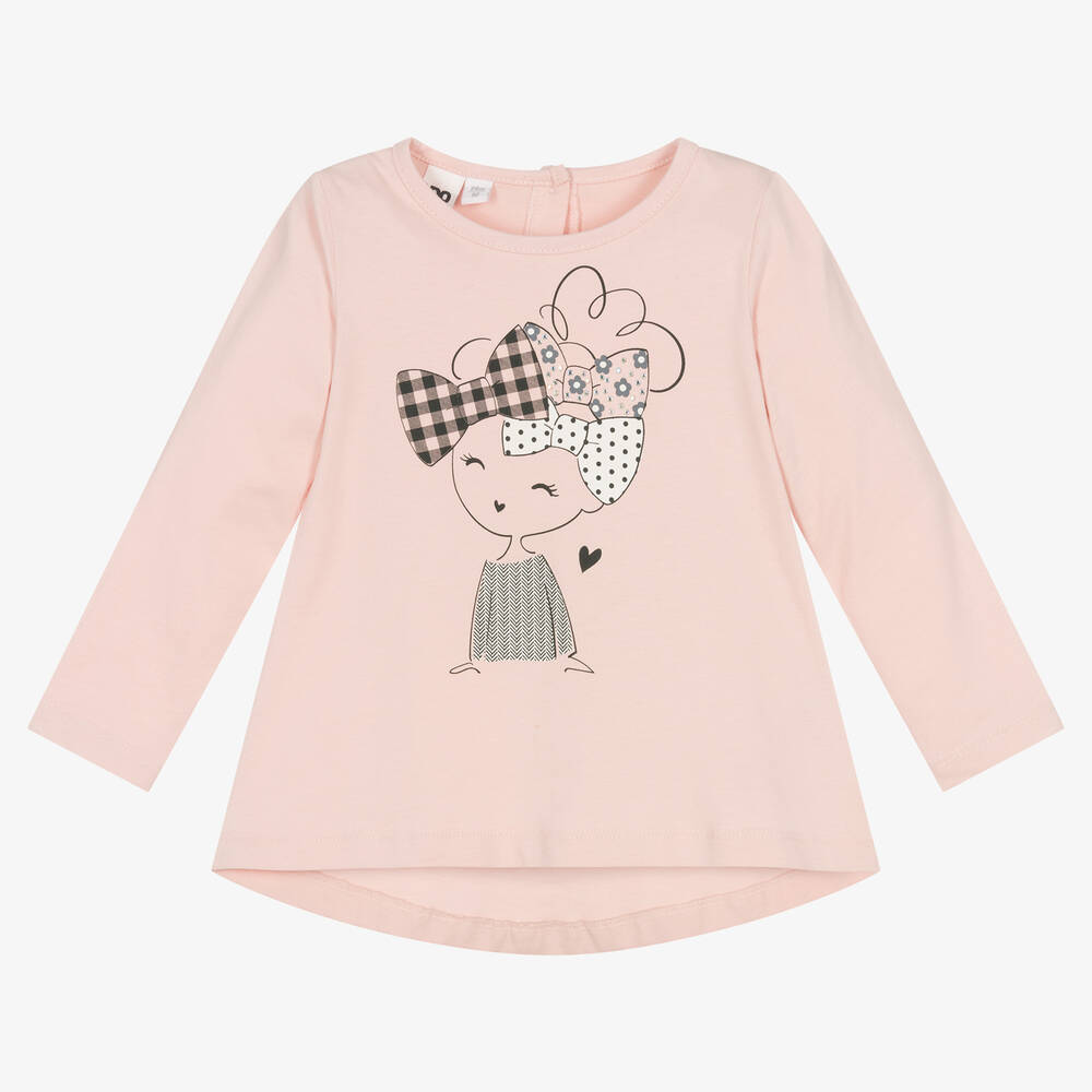 iDO Baby - Girls Pink Printed Cotton Top | Childrensalon