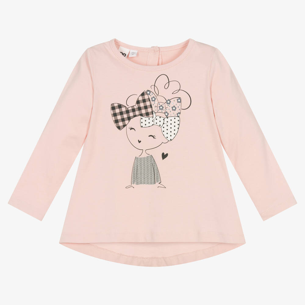 iDO Baby - Haut rose imprimé en coton fille | Childrensalon