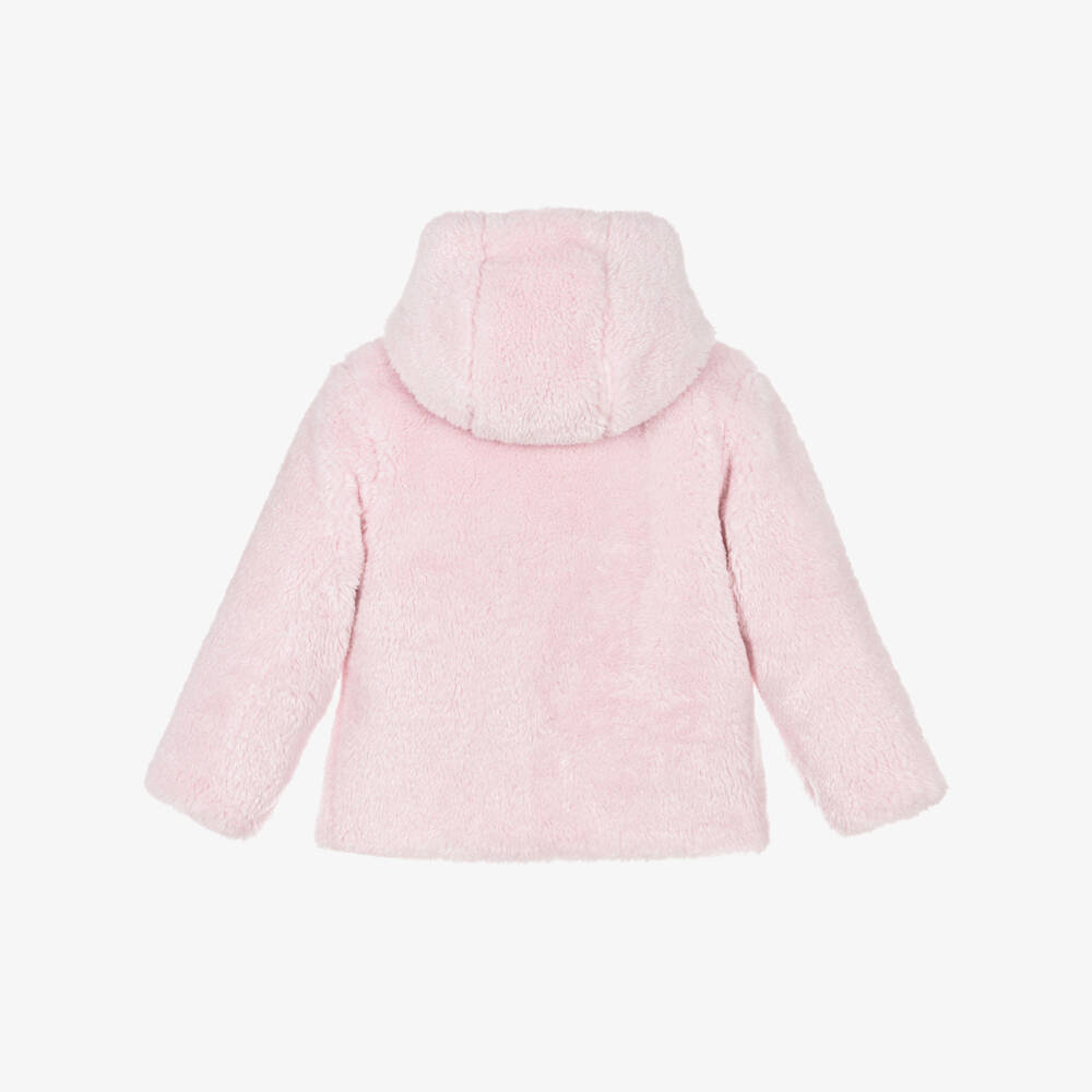 iDO Baby-Girls Pink Reversible Hooded Jacket | Childrensalon Outlet