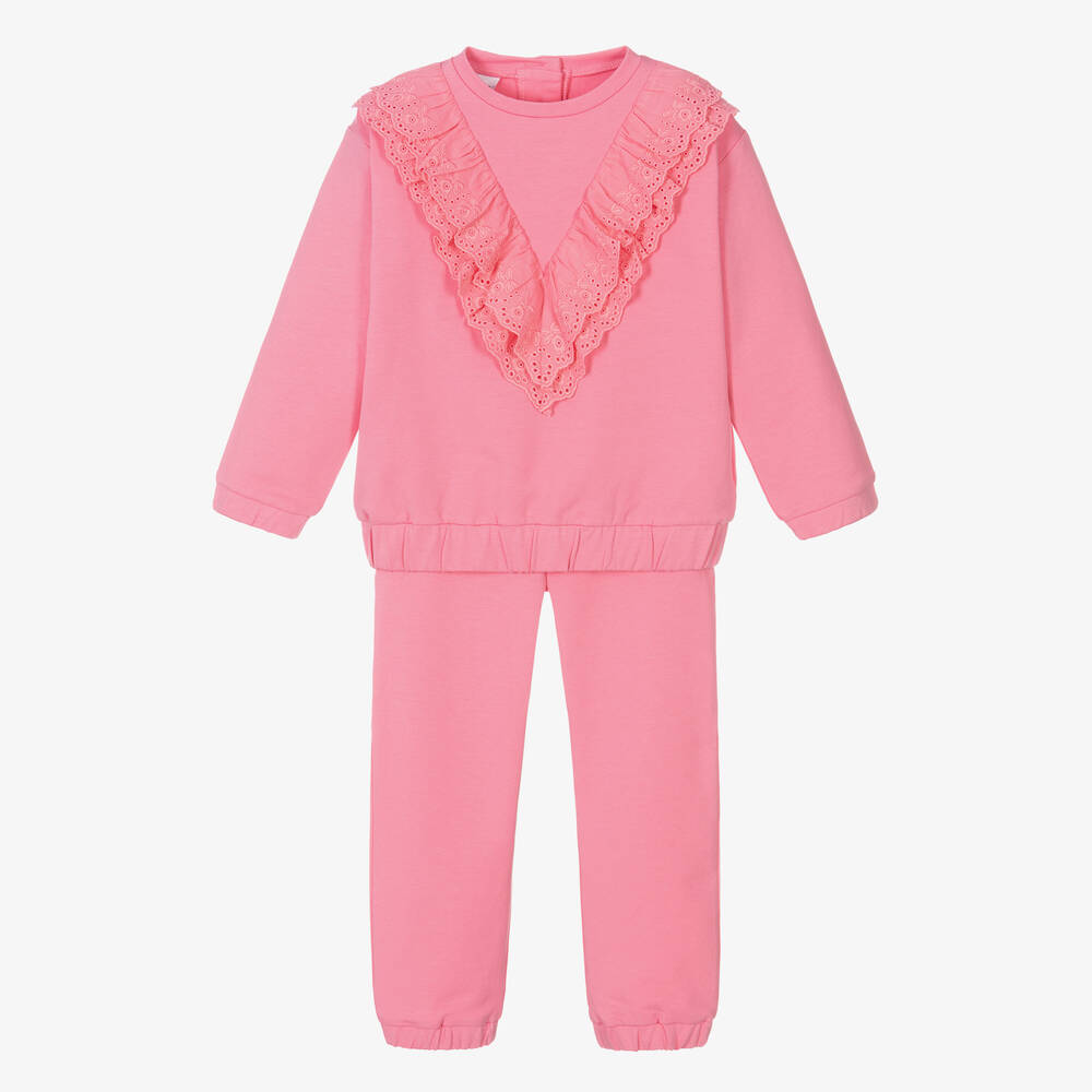 iDO Baby - Розовый спортивный костюм с рюшами для девочек | Childrensalon