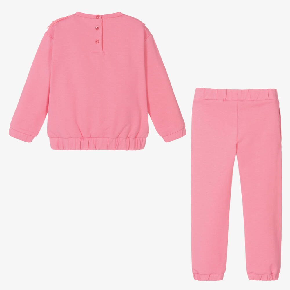 iDO Baby-Girls Pink Ruffle Tracksuit | Childrensalon Outlet