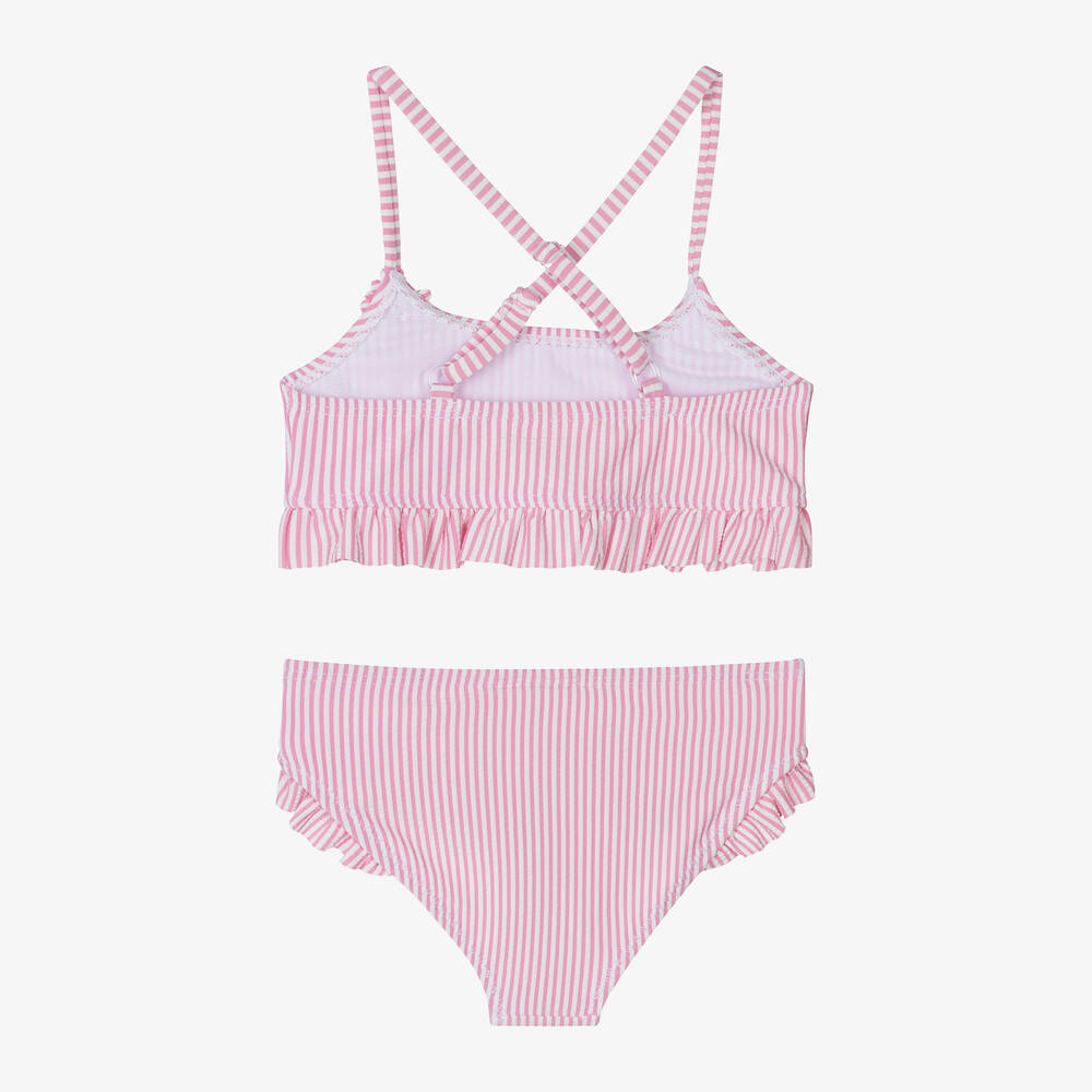 iDO Baby-مايّو بيكيني مقلم لون زهري وأبيض للبنات | Childrensalon Outlet