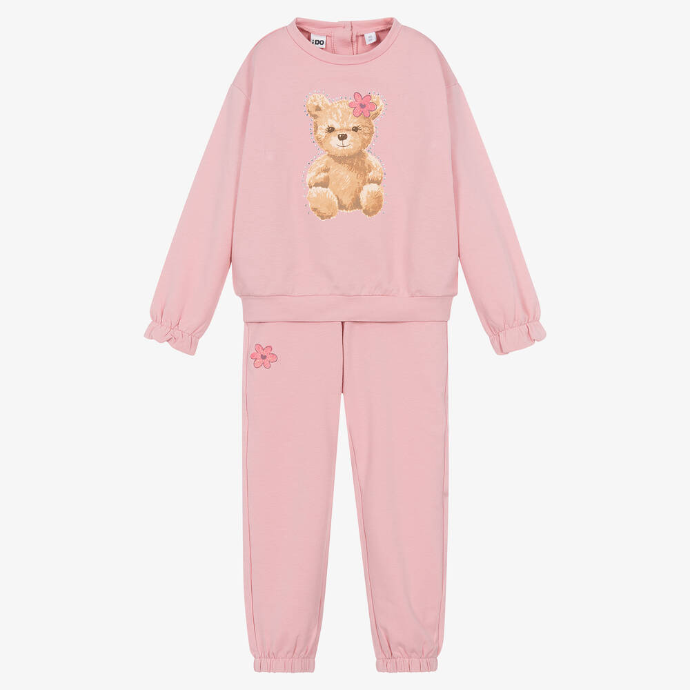 iDO Baby - Rosa Teddy-Baumwoll-Trainingsanzug | Childrensalon