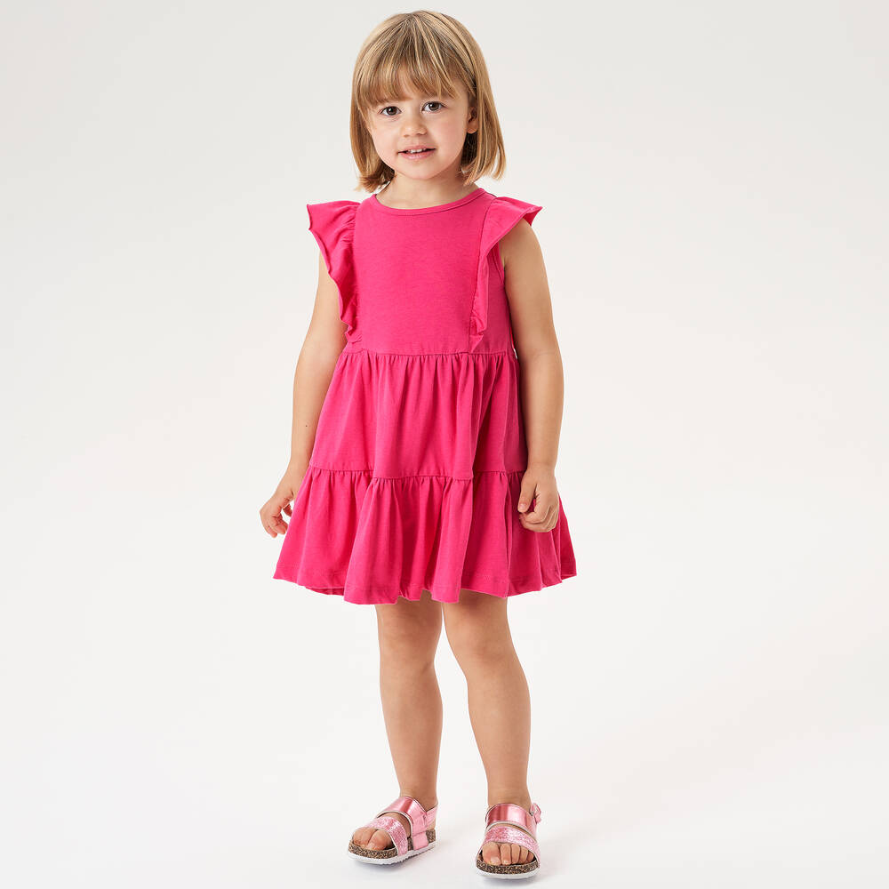 iDO Малыши-Розовое многоярусное платье из хлопка | Childrensalon Outlet